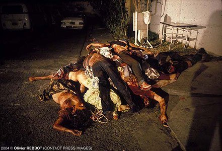 US trained "death squad" victims in San Salvador, 1981. (Image via WikiLeaks, https://wikileaks.org/wiki/US_Special_Forces_counterinsurgency_manual_analysis)