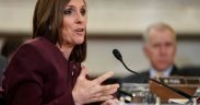U.S. Senator Martha McSally (R-AZ) speaks during a Senate Armed Subcommittee hearing on preventing sexual assault where she spoke about her experience of being sexually assaulted in the military on Capitol Hill in Washington, U.S., March 6, 2019. REUTERS/Joshua Roberts