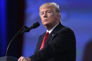 President of the United States Donald Trump speaking at the 2017 Conservative Political Action Conference (CPAC) in National Harbor, Maryland.