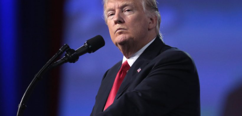 President of the United States Donald Trump speaking at the 2017 Conservative Political Action Conference (CPAC) in National Harbor, Maryland.