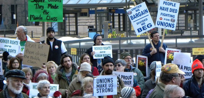A pro-union rally in response to union issues in Wisconsin. March 15, 2011. (Photo: Fibonacci Blue)