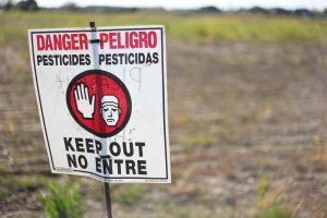 Pesticide warning sign. (Photo: Austin Valley)