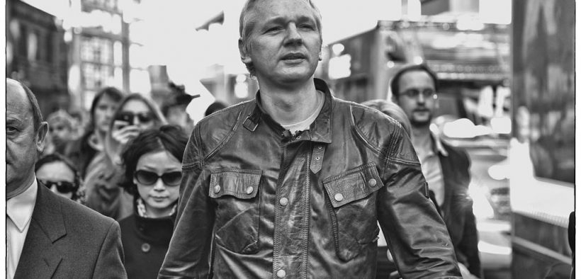 Julian Assange, anti-capitalist demonstration London, UK. (Photo: The Naked Ape)