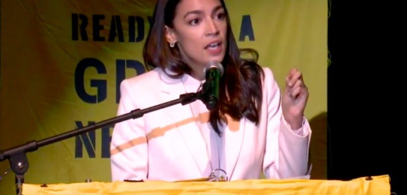 Screenshot of Sunrise Movement live stream of the final stop on the Road to a Green New Deal Tour featuring Bernie Sanders, AOC and many more.
