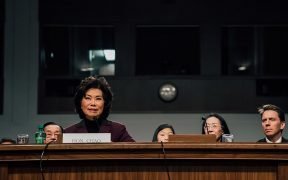 Elaine Chao at her confirmation hearing to be Secretary of Transportation