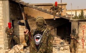 British fighters of the International Freedom Battalion's 0161 Antifa Manchester Crew in Rojava