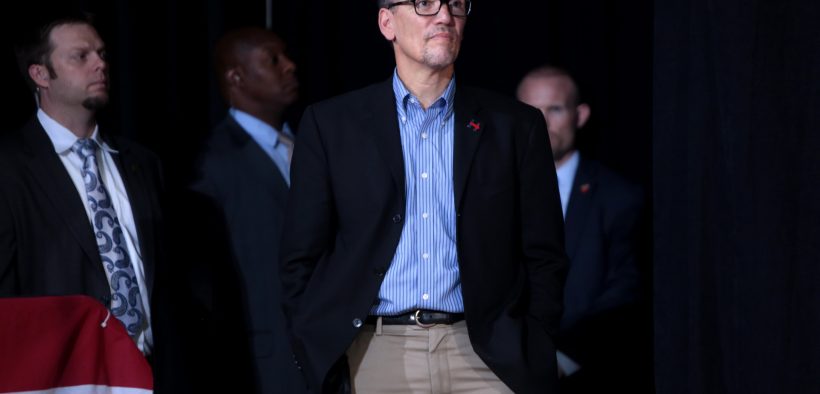 Thomas Perez speaking with supporters of Hillary Clinton at a campaign rally with U.S. Senator Tim Kaine at the Maryvale Community Center in Phoenix, Arizona. November 2016.