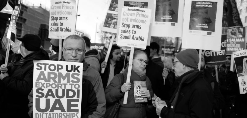 Anti-UK arms sales protest in London, March 2018. (Photo: Alisdare Hickson)