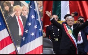 Left: President Donald J. Trump salutes while watching the inaugural parade from the White House reviewing stand in Washington D.C., Jan. 20, 2017. (Photo: DoD, Navy Petty Officer 2nd Class Dominique A. Pineiro) Right: Andrés Manuel López Obrador, President of Mexico, December 2018. (Photo: Mexican Government)