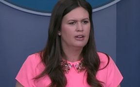 Sarah Huckabee Sanders at a White House Press Briefing