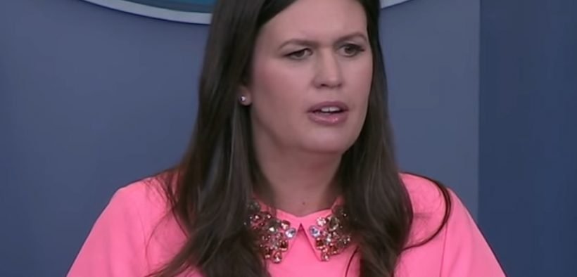 Sarah Huckabee Sanders at a White House Press Briefing