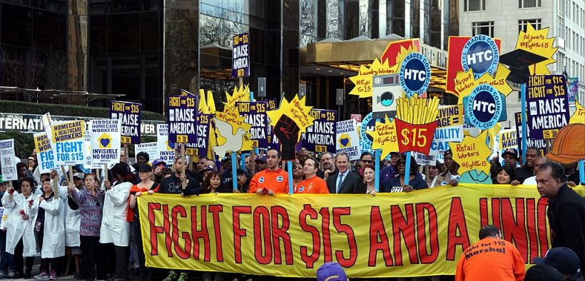 NYC Rally and March to raise the minimum wage in America.