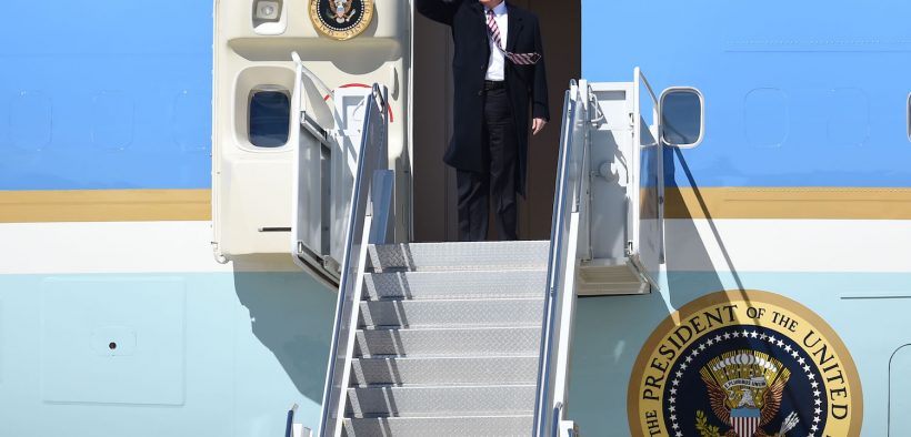 President Donald J. Trump arrives on Air Force One to Joint Base Langley-Eustis, Va., March 2, 2017.