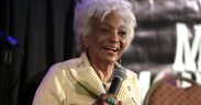 Nichelle Nichols speaking at the 2016 Mad Monster Arizona at the We-Ko-Pa Resort & Conference Center in Scottsdale, Arizona.