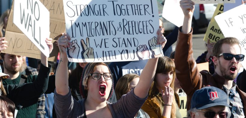 Solidarity march with immigrants & refugees Minneapolis, Minnesota. February 18, 2017. (Photo: Fibonacci Blue)