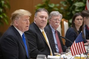 U.S. Secretary of State Michael R. Pompeo joins President Donald J. Trump for a working lunch with Vietnamese Prime Minister Nguyễn Xuân Phúc in Hanoi, Vietnam, on February 27, 2019. [State Department photo by Ron Przysucha/ Public Domain]