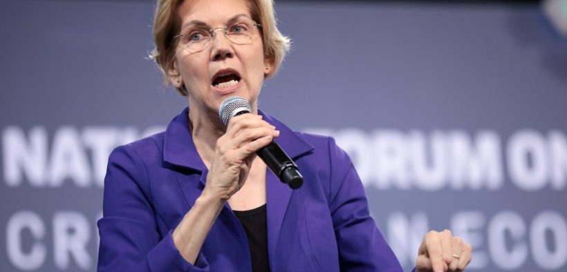 U.S. Senator Elizabeth Warren speaking with attendees at the 2019 National Forum on Wages and Working People hosted by the Center for the American Progress Action Fund and the SEIU at the Enclave in Las Vegas, Nevada.