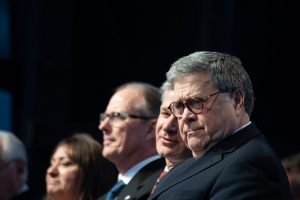 Department of Justice chief, U.S. Attorney General William Barr, delivered poignant remarks at a memorial for fallen officers at a vigil on the National Mall. Date: 14 May 2019 (Photo: Shane T. McCoy)