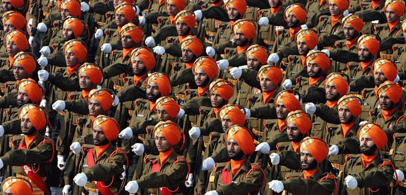 Soldiers of the Sikh Light Infantry during a Republic Day Parade