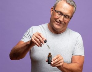 man with cbd/hemp oil