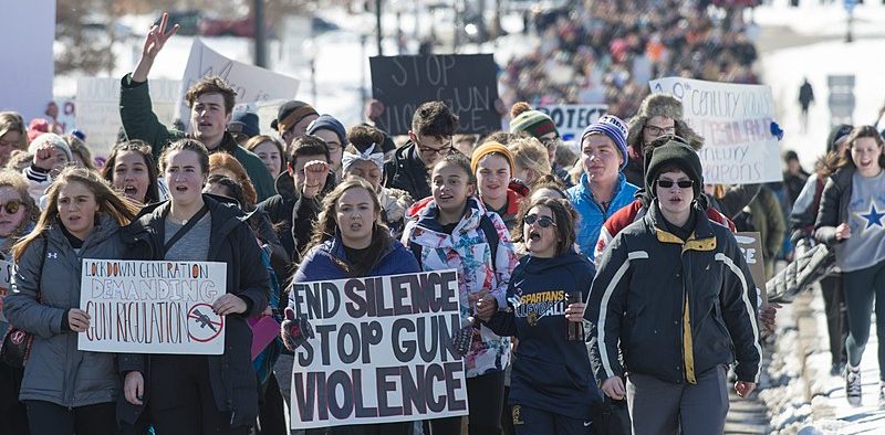 St. Paul, Minnesota March 7, 2018 Around 4000 high school students walked out of school and marched to the Minnesota capitol to demand that legislators make changes to gun control laws. 2018-03-07. (Photo: Fibonacci Blue)