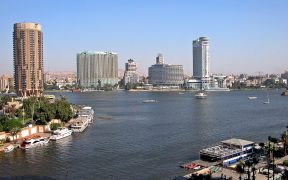 View of the Nile River and Cairo, Egypt