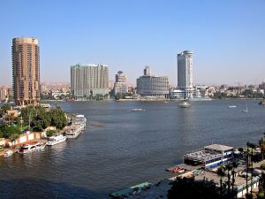 View of the Nile River and Cairo, Egypt