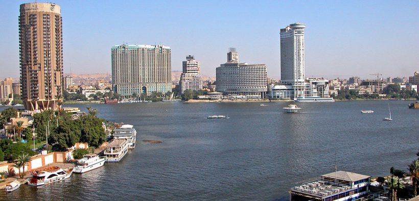 View of the Nile River and Cairo, Egypt