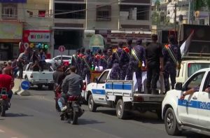 Funeral procession for one of the three police officers killed in Tuesday's attacks. (Photo: YouTube screenshot)