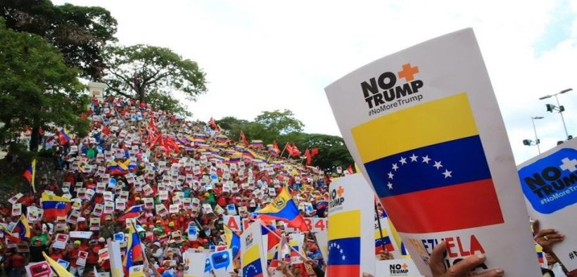 Thousands marched in Caracas, Venezuela on August 10 against the latest Executive Order issued by the Trump administration against Venezuela. Photo: Twitter