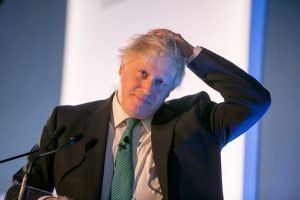 Boris Johnson then MP and Secretary of State for Foreign and Commonwealth Affairs, UK Chatham House London Conference. Date: October 2017, St Pancras Renaissance Hotel, London.