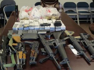 U.S. Customs and Border Protection officers conducting outbound inspections at Arizona’s Port of Lukeville arrested two Mexican nationals after finding unreported U.S. currency, weapons and ammunition in separate seizures. Date: March 16, 2017 (Photo: U.S. Customs and Border Protection)