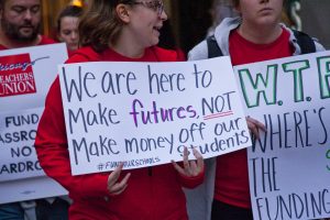 Chicago Teachers Union Members and Allies Picket Outside Chicago Public Schools Headquarters Downtown Chicago Illinois 9-26-18