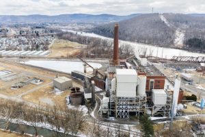 A defunct coal-fired power station near Johnson City, New York.