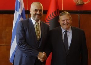 rime Minister of Albania, Edi Rama (in the left), with Deputy Prime Minister and Minister for Foreign Affairs of Greece.