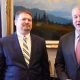 Joe Balash (left) being congratulated by Senator Dan Sullivan on his Confirmation as Assistant Secretary of the Interior. (Photo: YouTube)