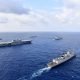 U.S.Navy guided-missile destroyer USS William P. Lawrence (DDG 110), top middle, transits through international waters with the Indian Navy destroyer INS Kolkata (D 63) and tanker INS Shakti (A 57), Japan Maritime Self-Defense Force helicopter-carrier JS Izumo (DDH 183) and destroyer JS Murasame (DD 101), and Republic of Philippine Navy patrol ship BRP Andres Bonifacio (PS 17). Date: May 5, 2017. (Photo: Japan Maritime Self Defense Force)
