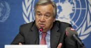 U.N. Secretary-General Antonio Guterres briefs the international media in Geneva on August 3, 2012.