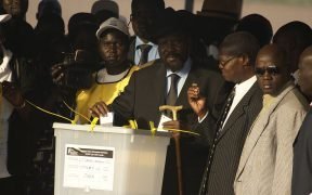 South Sudanese President Salva Kiir casting his vote in the 2011 independence referendum.
