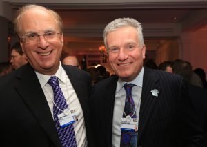 Larry Fink, CEO, BlackRock and Duncan Niederauer, CEO, NYSE at the Financial Ttimes CNBC Nightcap, Davos in 2014. (Photo: FT)