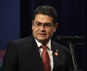 President of Honduras, Juan Orlando Hernández, at the Conference on Prosperity and Security in Central America, Miami, Florida, USA.