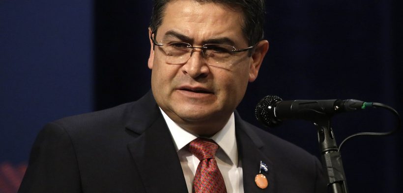 President of Honduras, Juan Orlando Hernández, at the Conference on Prosperity and Security in Central America, Miami, Florida, USA.