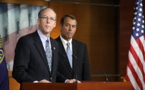 Rep. Greg Walden (left) with then House Republican leader John Boehner during a press conference in 2010.