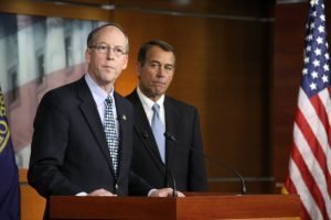 Rep. Greg Walden (left) with then House Republican leader John Boehner during a press conference in 2010.