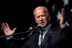 Former Vice President of the United States Joe Biden speaking with attendees at the 2019 Iowa Democratic Wing Ding at Surf Ballroom in Clear Lake, Iowa.