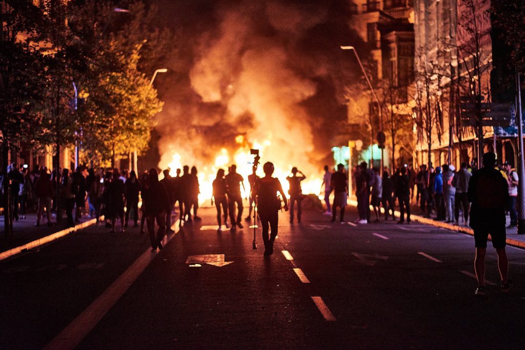 October 18, 2019 protests in Catalonia, Barcelona.