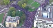 Tens of thousands of anti-Brexit protesters take to streets of London on October 19, 2019.