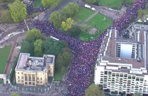 Tens of thousands of anti-Brexit protesters take to streets of London on October 19, 2019.