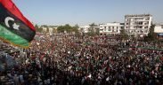 Mass demonstration against the regime of Gaddafi in Bayda, Libya. Date: July 22, 2011.