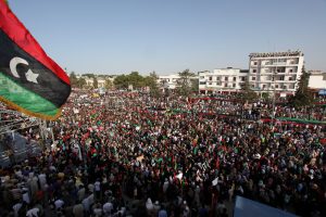 Mass demonstration against the regime of Gaddafi in Bayda, Libya. Date: July 22, 2011.